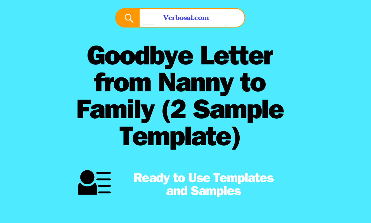 Goodbye Letter from Nanny to Family (2 Sample Template)